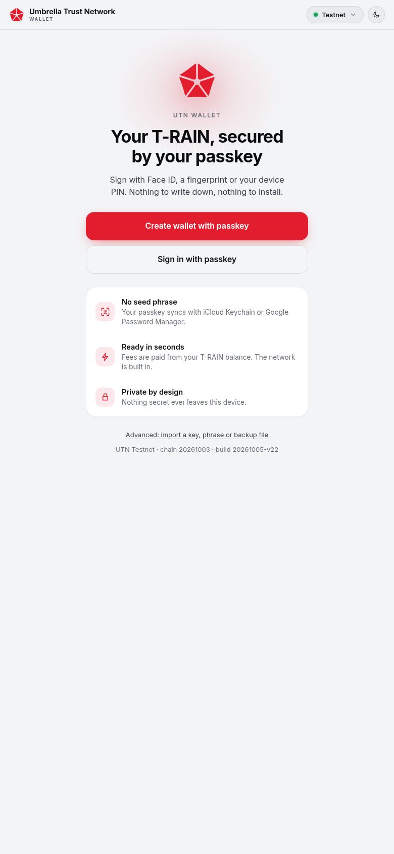 UTN Wallet on a phone